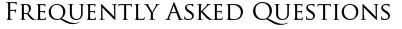 Frequently Asked Questions